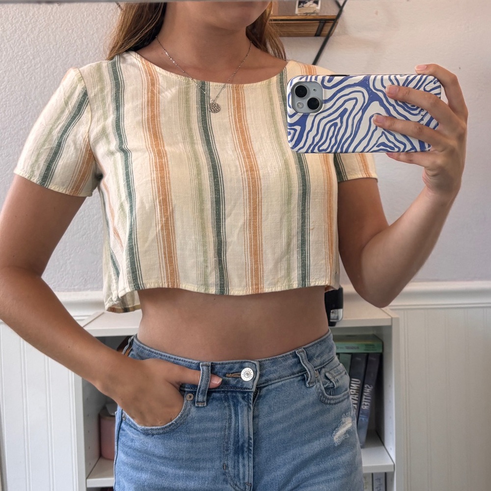 Sundays Striped Crop Top